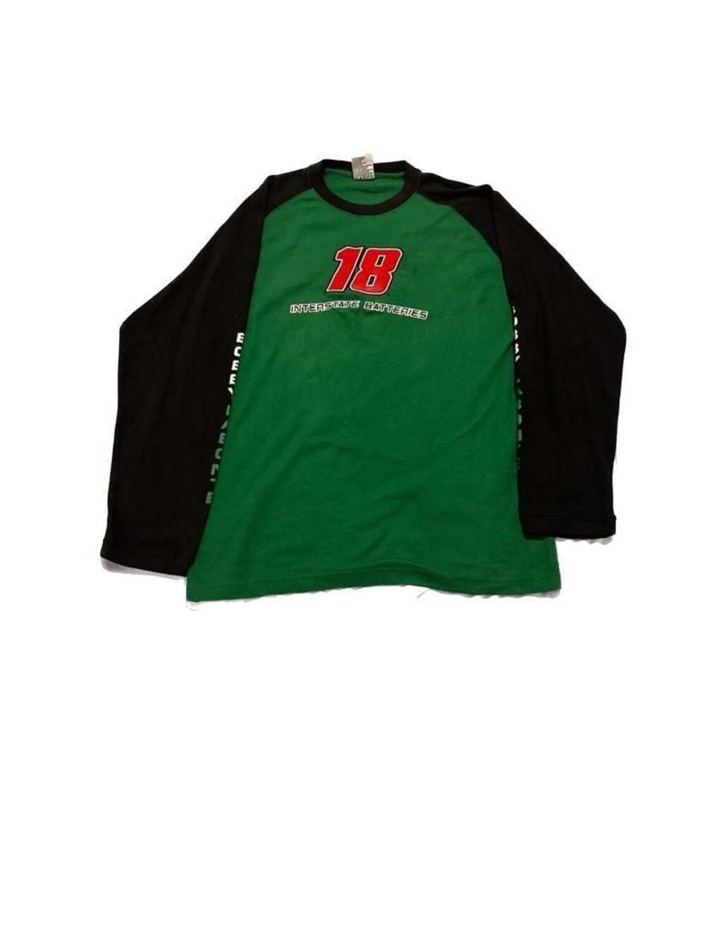 Vintage Bobby Labonte #18 Interstate Batteries NASCAR Raglan Long Sleeve Shirt-L